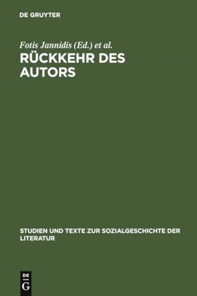 Rückkehr des Autors – Zur Erneuerung eines umstrittenen Begriffs