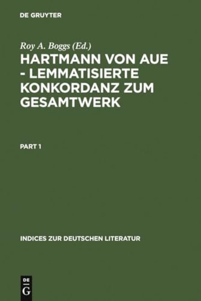 Hartmann von Aue – Lemmatisierte Konkordanz zum Gesamtwerk