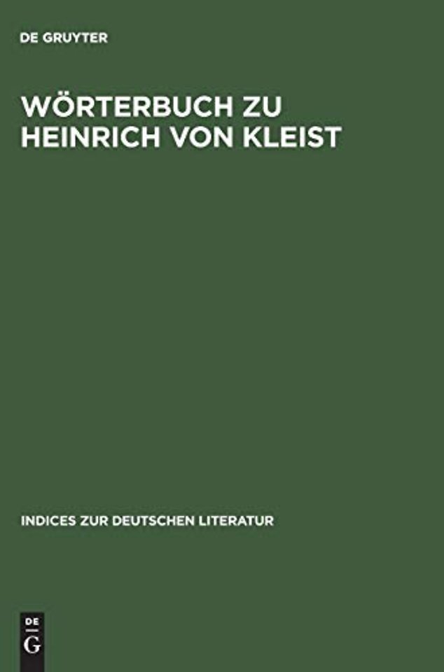 Worterbuch Zu Heinrich Von Kleist