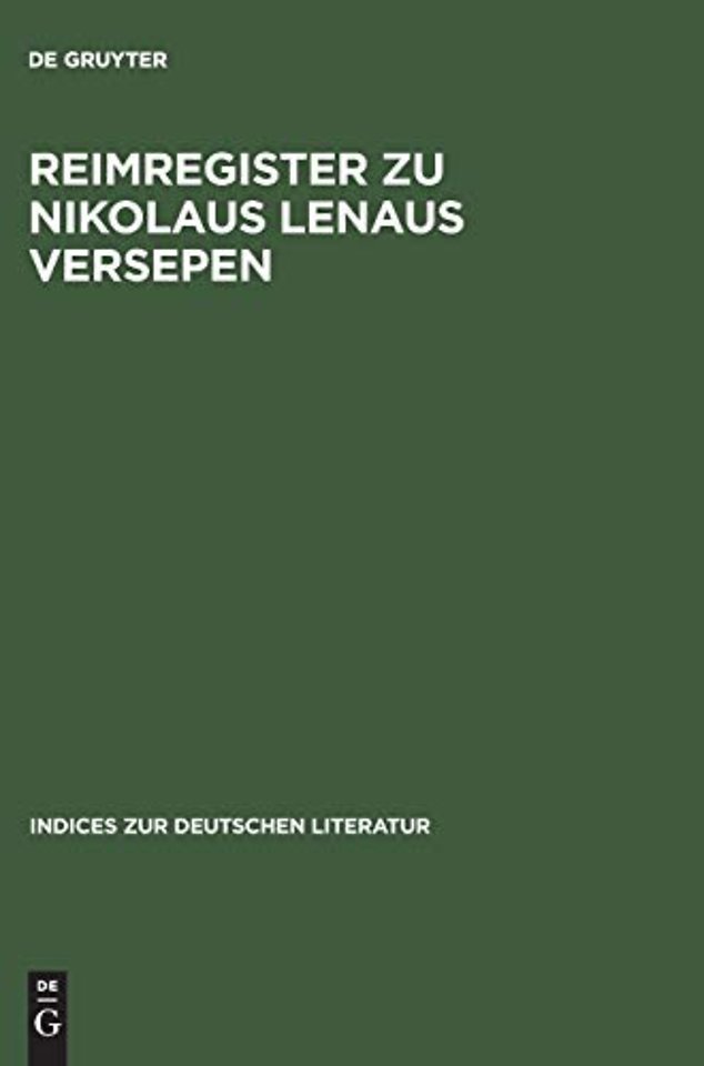 Reimregister Zu Nikolaus Lenaus Versepen
