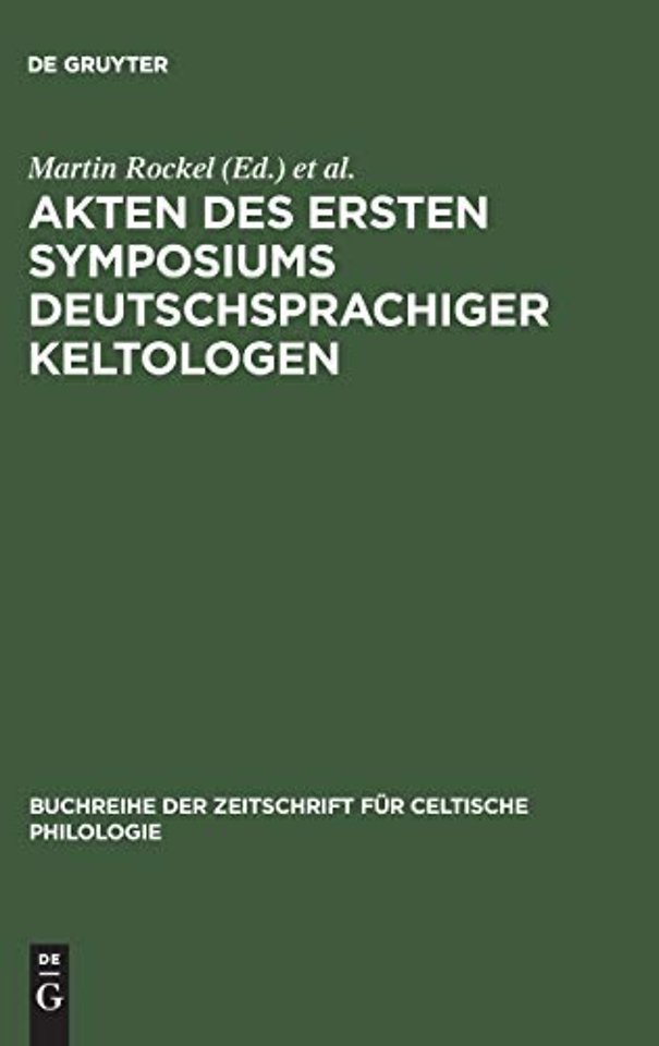 Akten des ersten Symposiums deutschsprachiger Ke – (Gosen bei Berlin, 8.–10. April 1992)