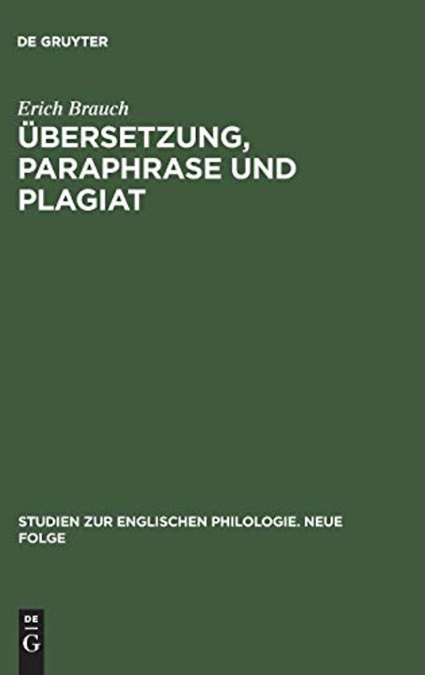 Übersetzung, Paraphrase und Plagiat – Untersuchungen zum Schicksal englischer >Character– Books< in Frankreich im 17. Jahrhunder