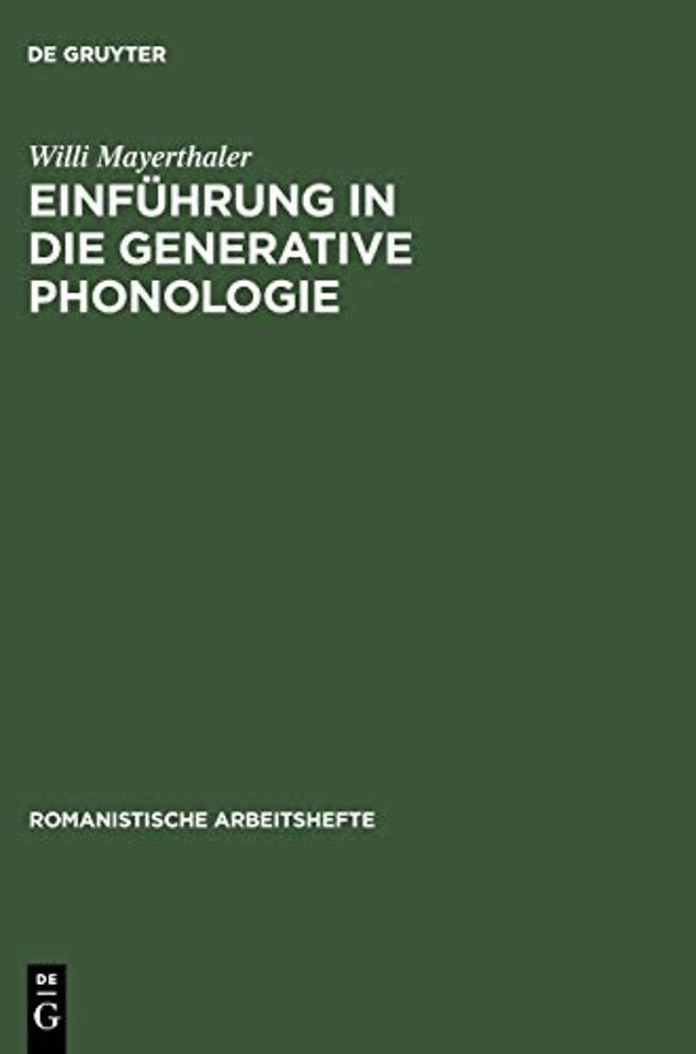 Einfuhrung in Die Generative Phonologie