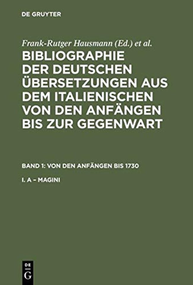 Von den Anfängen bis 1730 – I. A – Magini. II. Magini – Z
