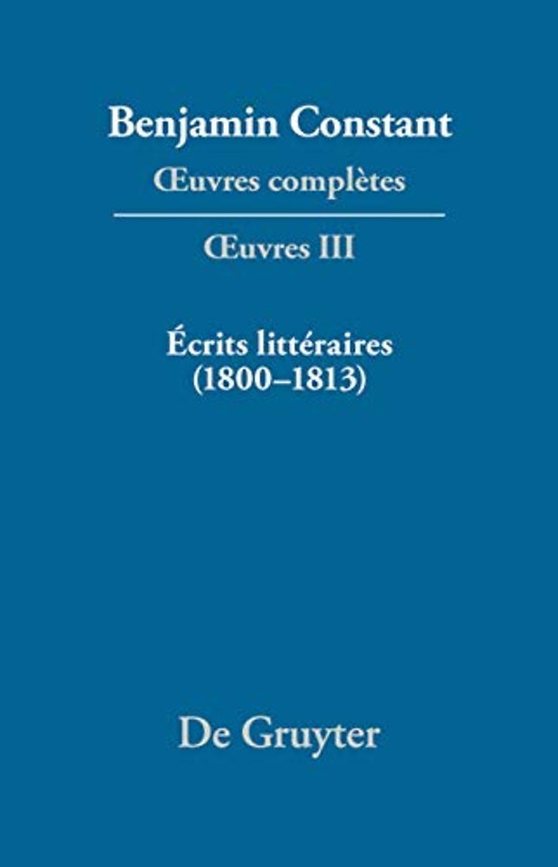 Écrits littéraires (1800–1813)