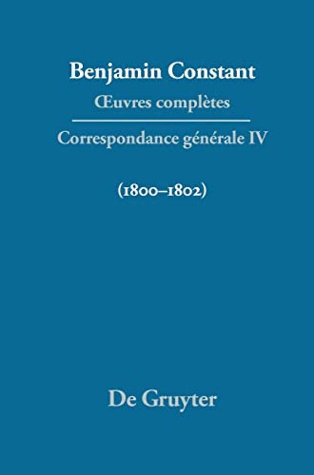 Correspondance 1800–1802