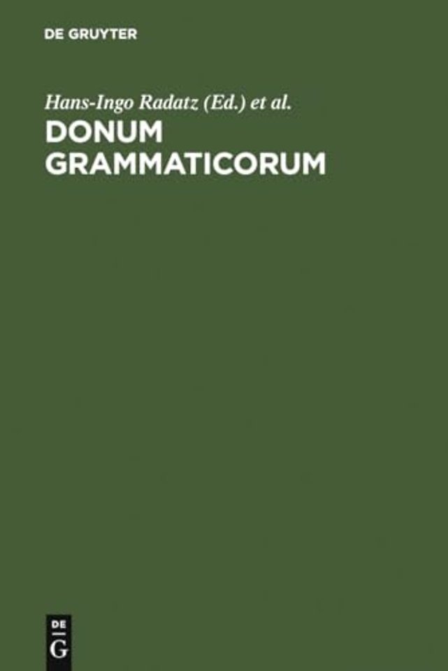 Donum Grammaticorum – Festschrift für Harro Stammerjohann