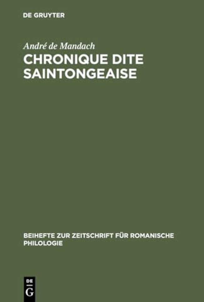 Chronique Dite Saintongeaise