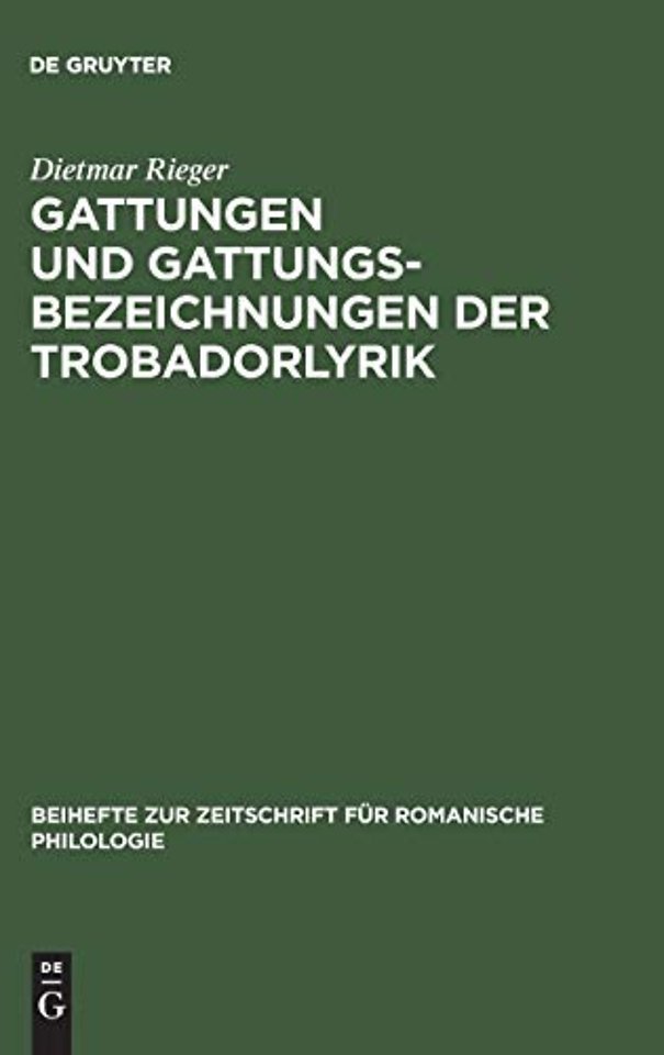 Gattungen und Gattungsbezeichnungen der Trobadorlyrik