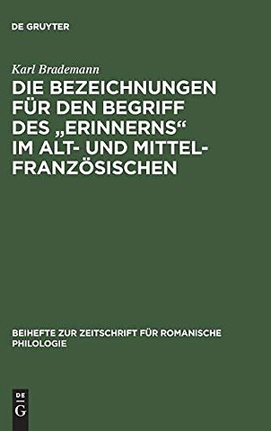 Die Bezeichnungen für den Begriff des "Erinnerns – Eine synchronisch–diachronische Untersuchung