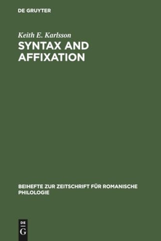 Syntax and affixation – The evolution of "mente" in Latin and Romance