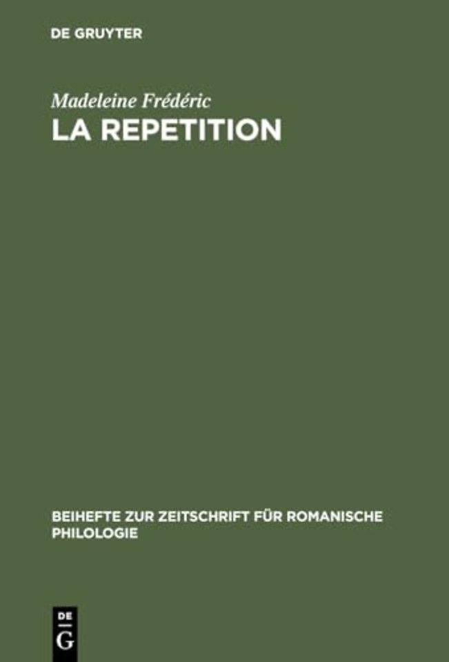 La repetition – Etude linguistique et rhétorique