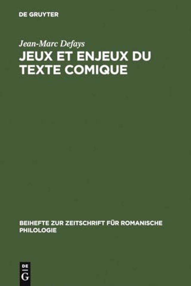 Jeux et enjeux du texte comique – Stratégies discursives chez Alphonse Allais