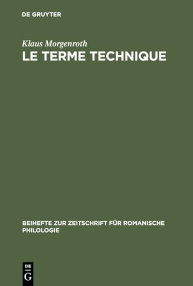 Le terme technique – Approches théoriques, études statistiques appliquées à la langue de spécialité économique du français et de l`allemand