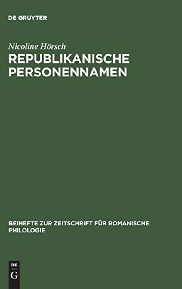 Republikanische Personennamen – Eine anthroponymische Studie zur Französischen Revolution
