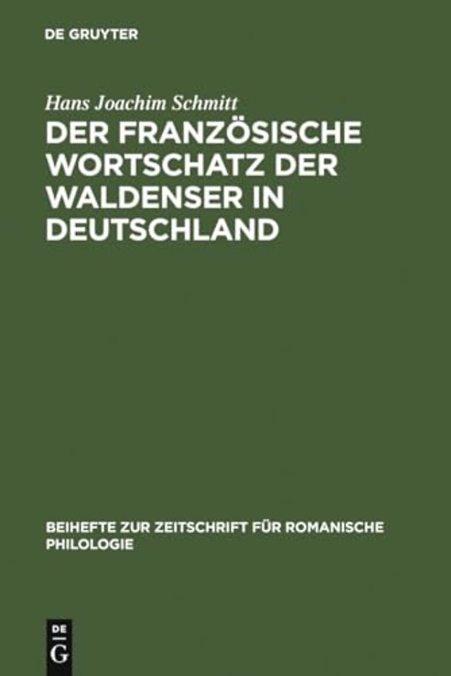 Der französische Wortschatz der Waldenser in Deu – Archivstudien