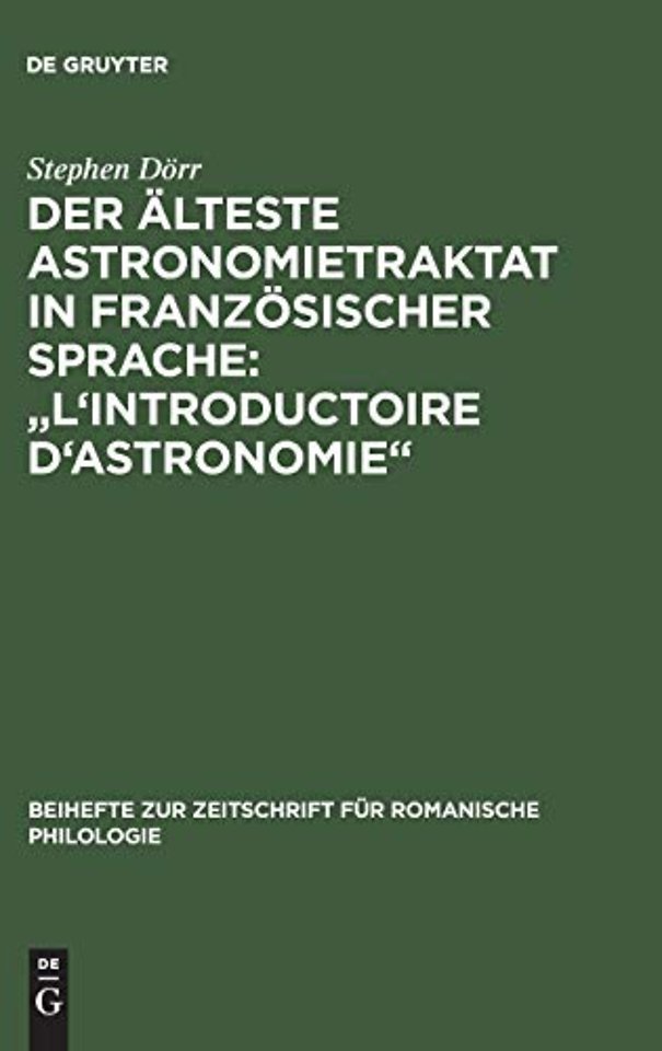 Der älteste Astronomietraktat in französischer S – Edition und lexikalische Analyse