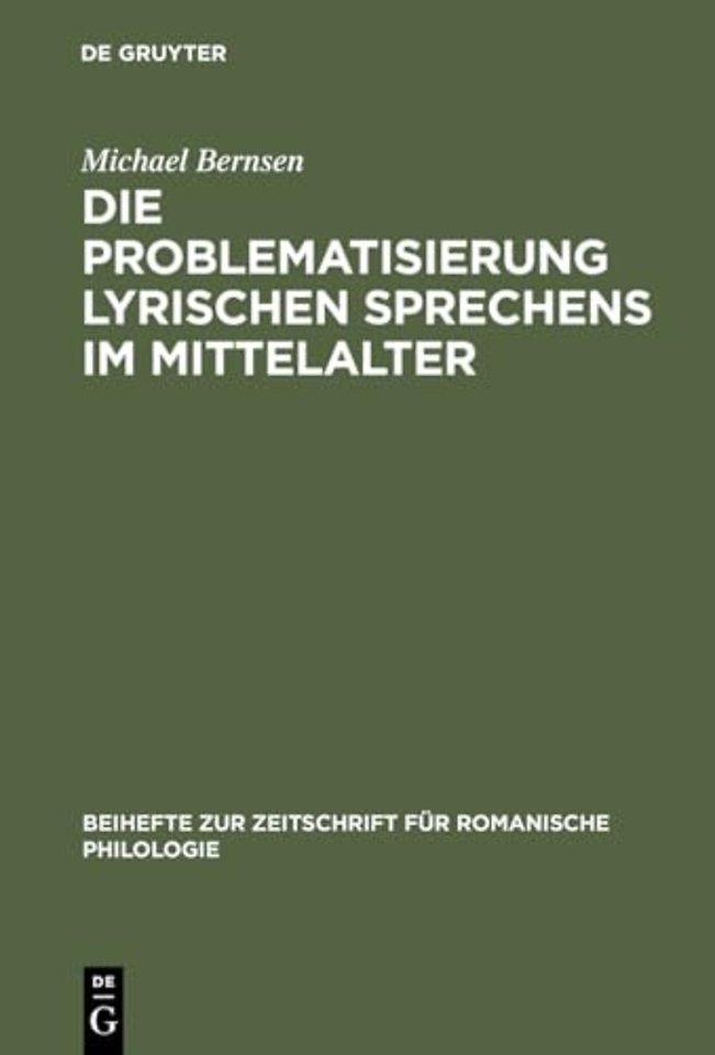 Die Problematisierung lyrischen Sprechens im Mit – Eine Untersuchung zum Diskurswandel der Liebesdichtung von den Provenzalen bis zu Petrarca