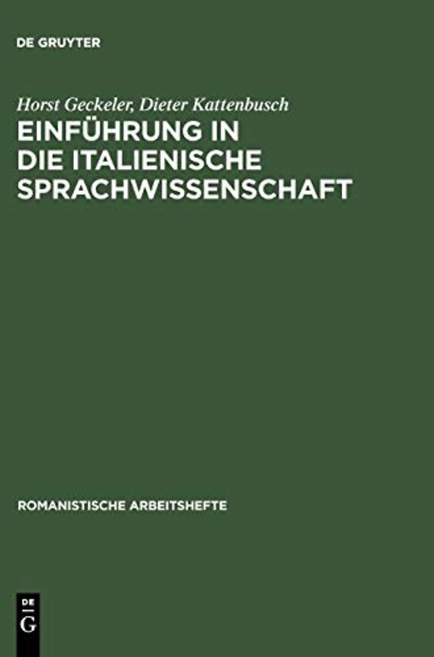 Einführung in die italienische Sprachwissenschaft