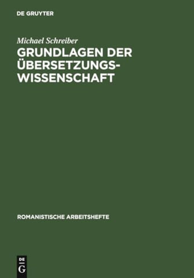 Grundlagen der Übersetzungswissenschaft – Französisch, Italienisch, Spanisch