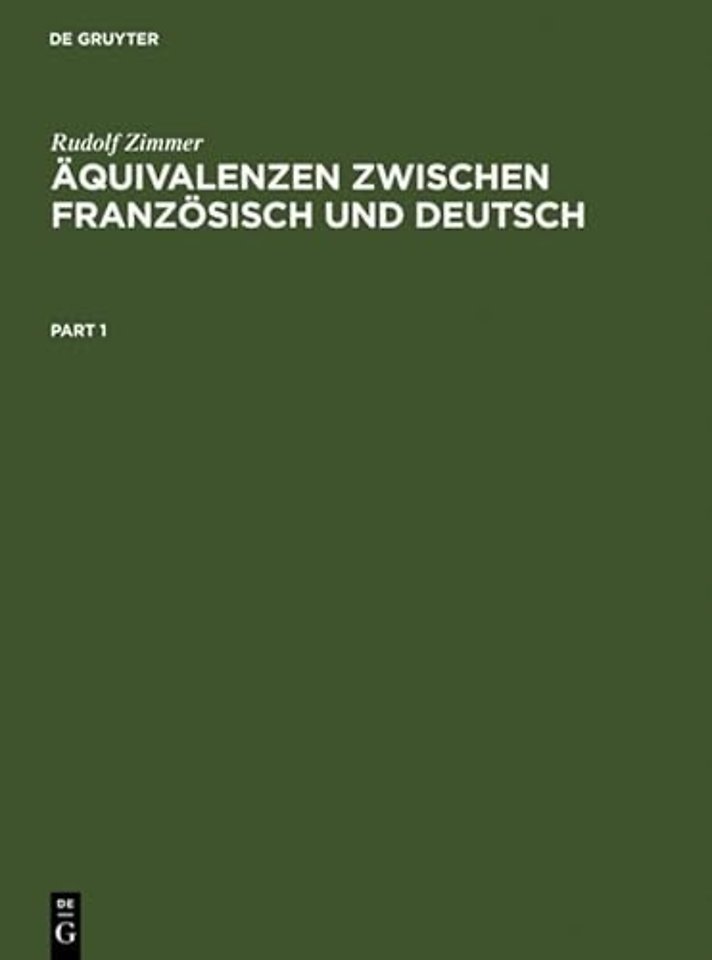 AEquivalenzen Zwischen Franzoesisch Und Deutsch