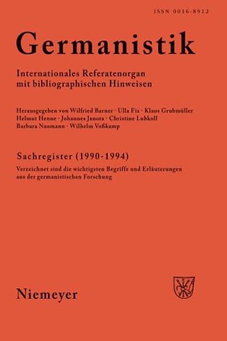 Germanistik, Sachregister (1990–1994) – Verzeichnet sind die wichtigsten Begriffe und Erläuterungen aus der germanistischen Forschung