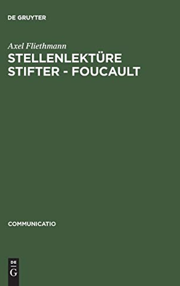 Stellenlekture Stifter - Foucault