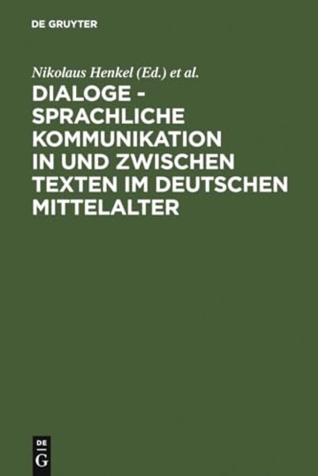 Dialoge – Sprachliche Kommunikation in und zwisc – Hamburger Colloquium 1999