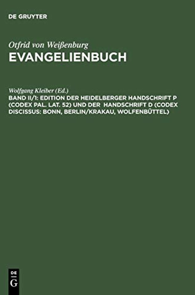 Edition der Heidelberger Handschrift P (Codex Pa – Teil 1: Texte (P/D)