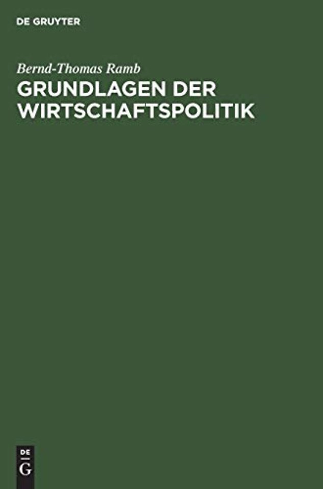 Grundlagen der Wirtschaftspolitik
