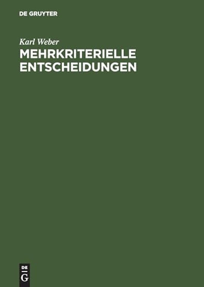 Mehrkriterielle Entscheidungen