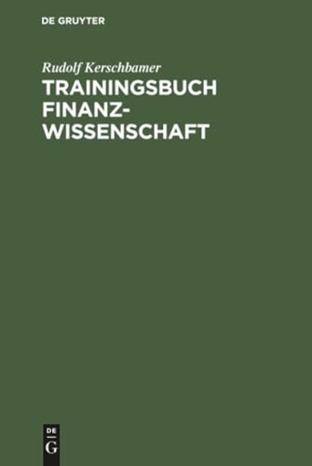 Trainingsbuch Finanzwissenschaft