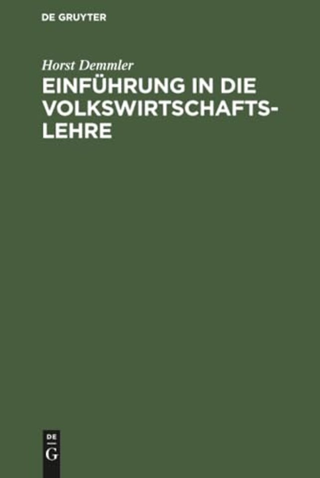 Einfuhrung in die Volkswirtschaftslehre