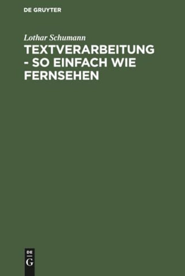 Textverarbeitung – so einfach wie Fernsehen – mit Word für DOS ... unter DOS oder WINDOWS