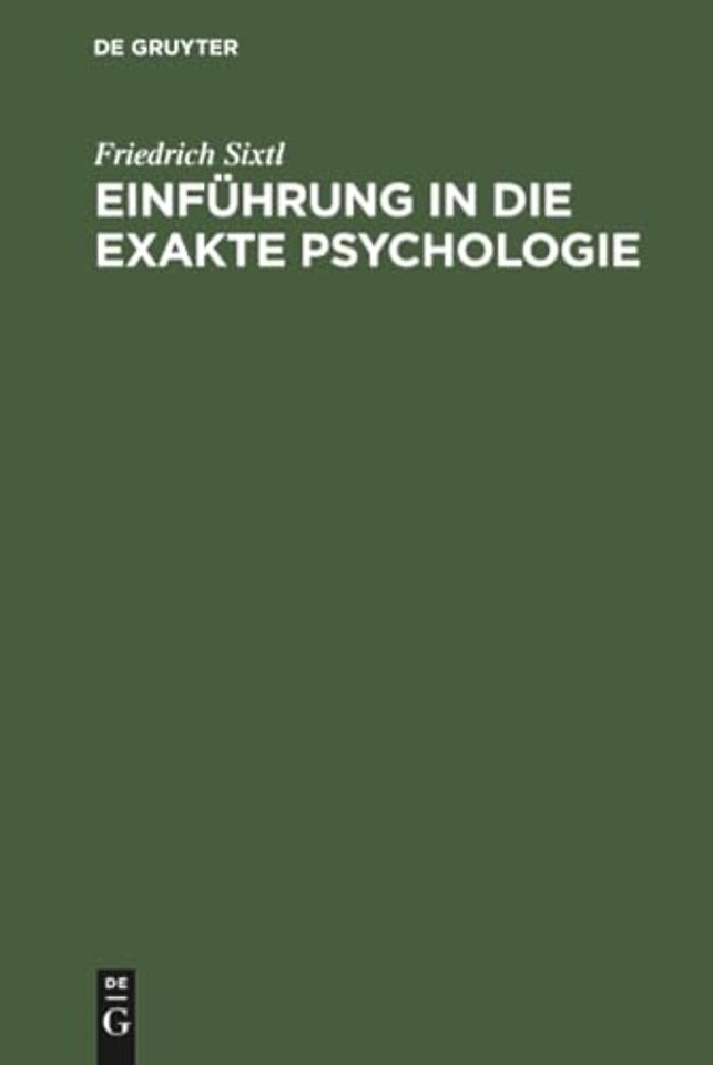 Einführung in die Exakte Psychologie