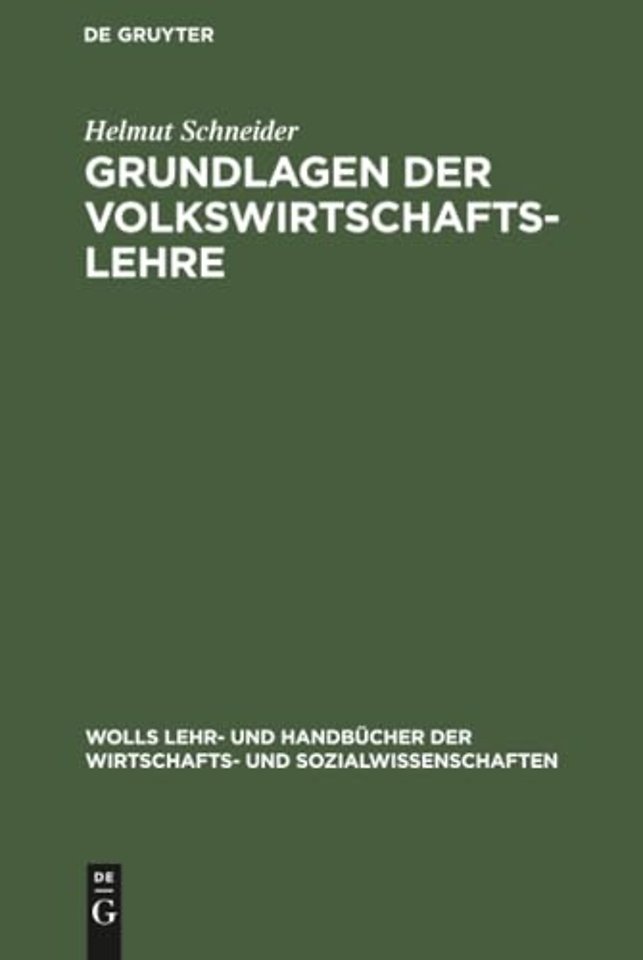 Grundlagen der Volkswirtschaftslehre