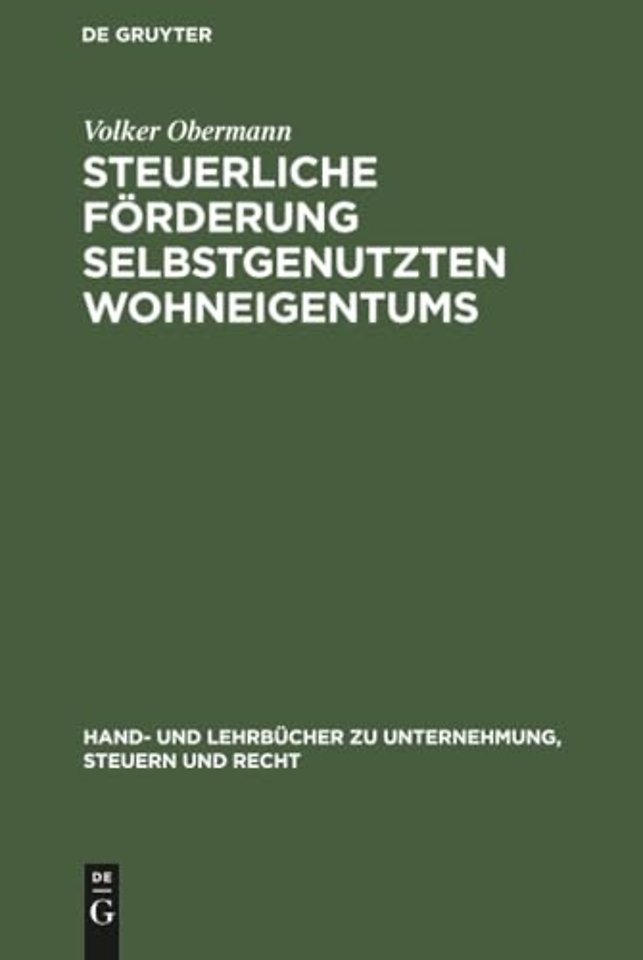 Steuerliche Förderung selbstgenutzten Wohneigentums