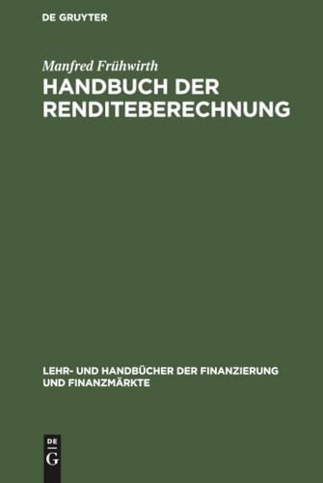 Handbuch der Renditeberechnung