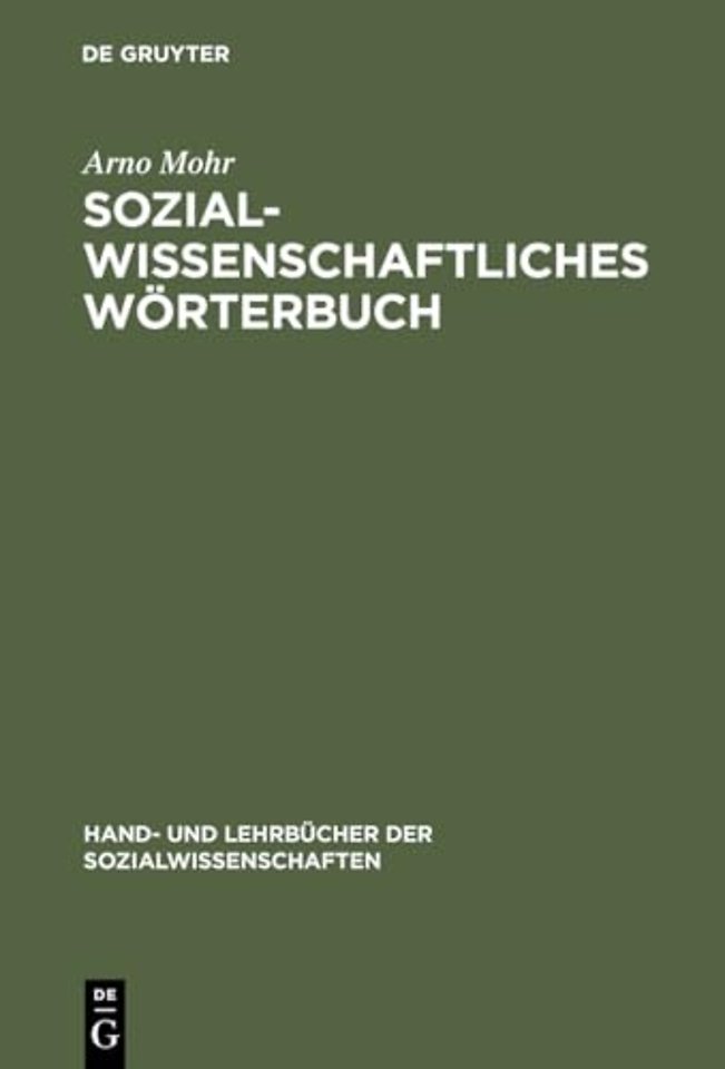 Sozialwissenschaftliches Wörterbuch – Englisch–Deutsch, Deutsch–Englisch