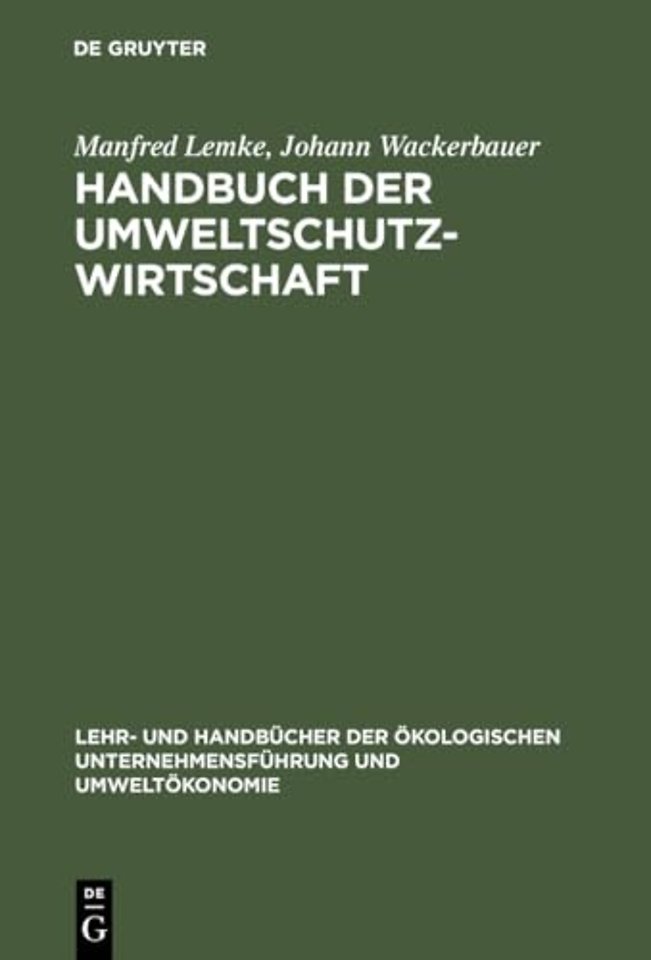 Handbuch der Umweltschutzwirtschaft