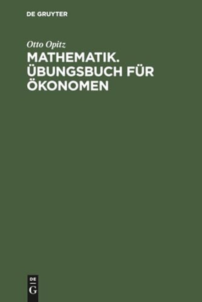 Mathematik. Ubungsbuch fur Okonomen