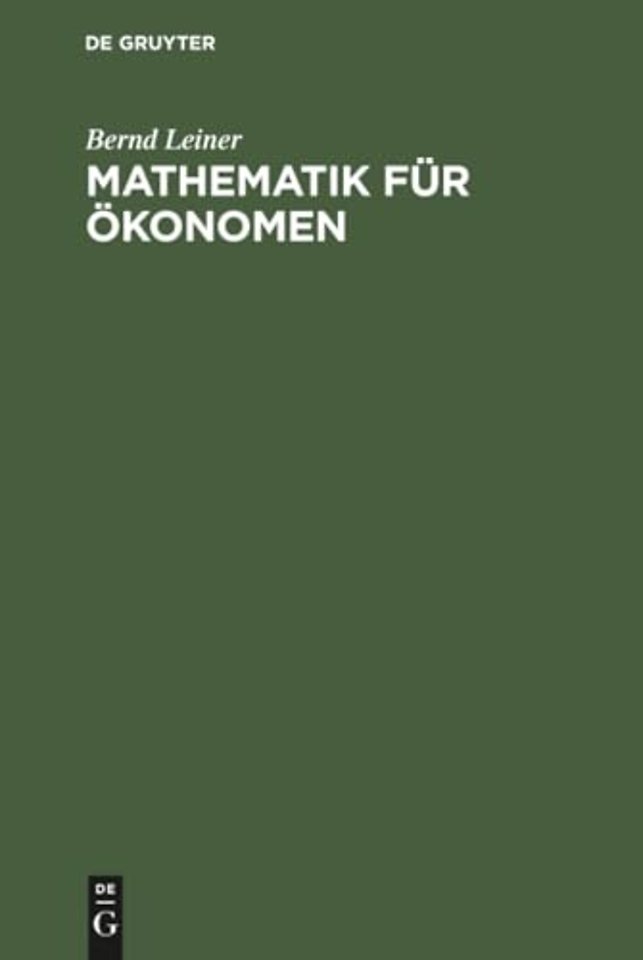 Mathematik fur Okonomen