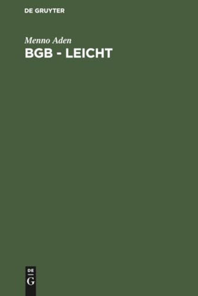 BGB – Leicht – Einführung in das Recht des Bürgerlichen Gesetzbuches