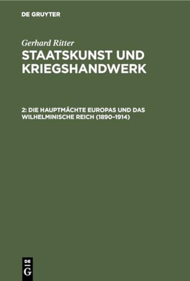 Die Hauptmachte Europas Und Das Wilhelminische Reich (1890-1914)