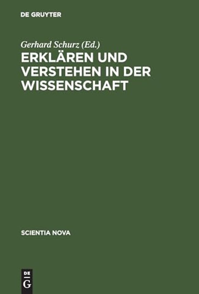 Erklaren Und Verstehen in Der Wissenschaft