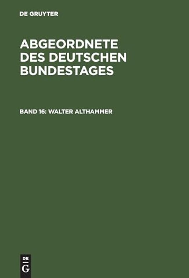 Abgeordnete des Deutschen Bundestages, Band 16, Walter Althammer