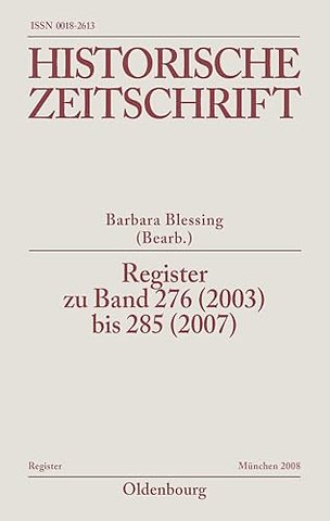 Register zu Band 276 (2003) bis 285 (2007)