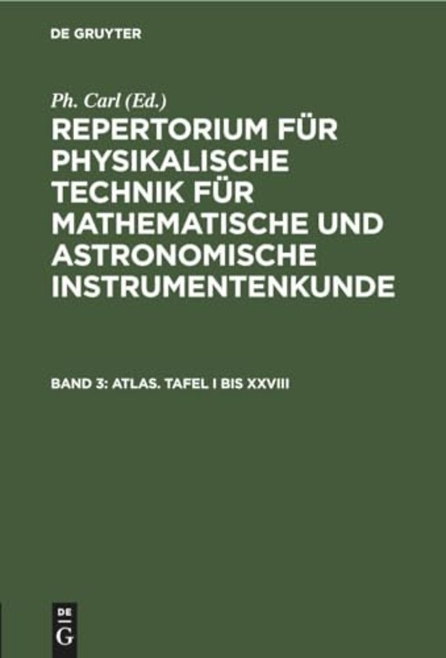 Atlas. Tafel I bis XXVIII