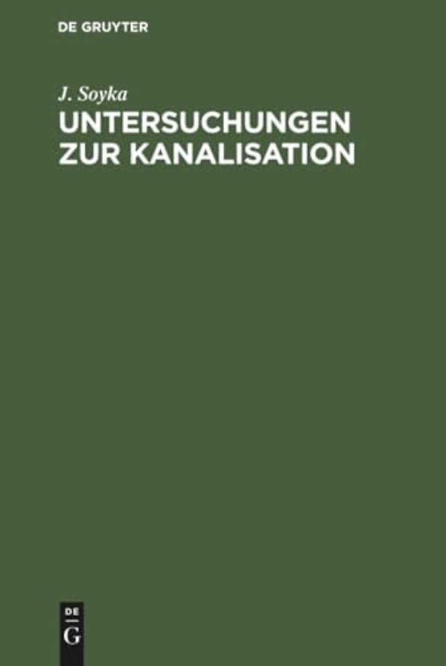 Untersuchungen zur Kanalisation