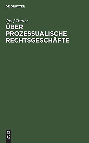Über prozessualische Rechtsgeschäfte – Civilprozessuale Studie